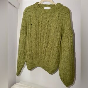 Olive Cable Knit Sweater